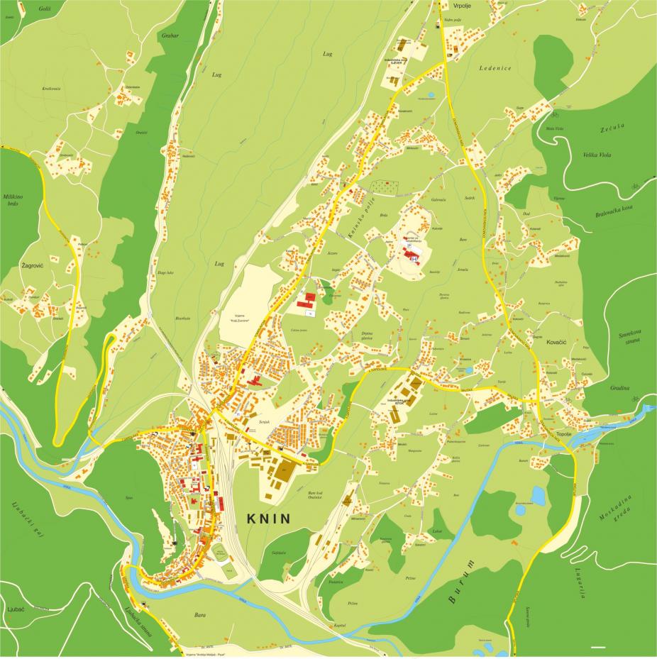 karta knina i okolice Mapa grada   Grad Knin karta knina i okolice